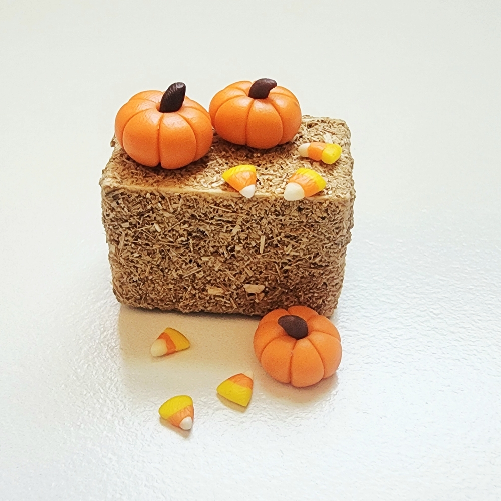 Orange Pumpkin and Candy Corn Dollhouse Set